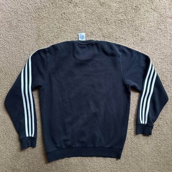 Adidas Sweater Mens Medium Crewneck Pullover Long Sleeve Black - Picture 2 of 11